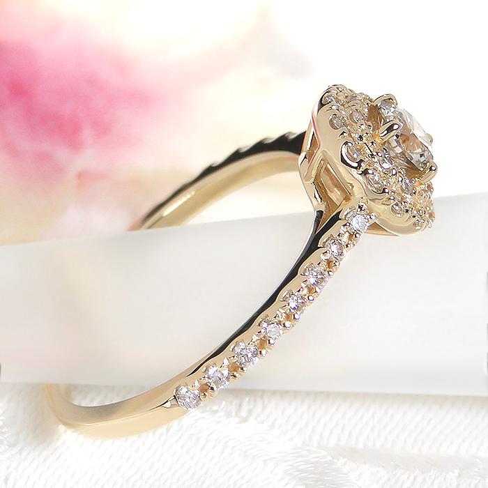 K18YG 0.55ct ダイヤモンド リング 送料無料 指輪 18k 18金 ゴールド ジュエリー レディース ダイヤ ダイア 豪華 大粒 誕生石 人気 プレゼント 贈り物 ber0432の画像