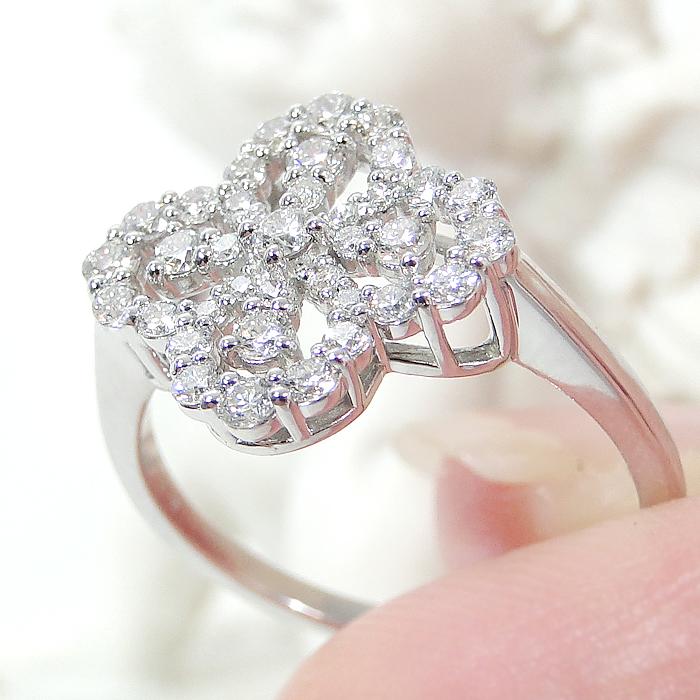 Pt900 ダイヤモンド リング 0.5ct 送料無料 指輪 プラチナ ダイヤ ダイア ダイアモンド ギフト プレゼント フラワー 花 フラワーモチーフ  ber0434の画像