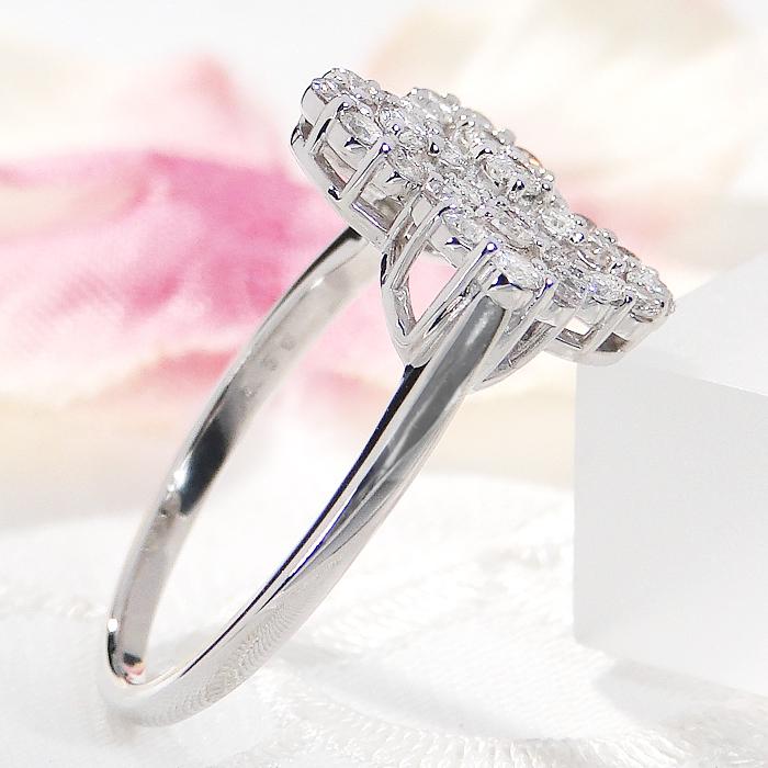 K18 YG PG WG ダイヤモンド リング 0.5ct 送料無料 指輪 18金 18K ゴールド ダイヤ ダイア ギフト プレゼント フラワー 花 フラワーモチーフ ber0435の画像