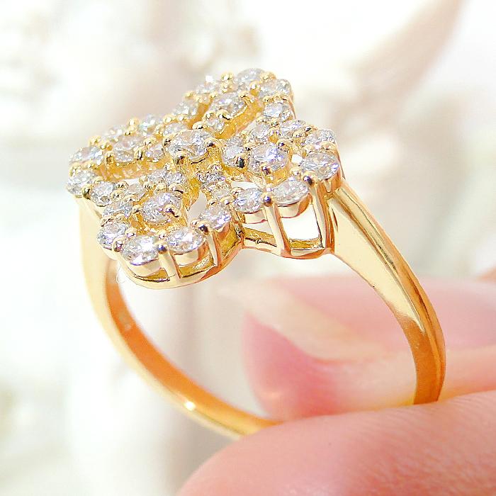 K18 YG PG WG ダイヤモンド リング 0.5ct 送料無料 指輪 18金 18K ゴールド ダイヤ ダイア ギフト プレゼント フラワー 花 フラワーモチーフ ber0435の画像