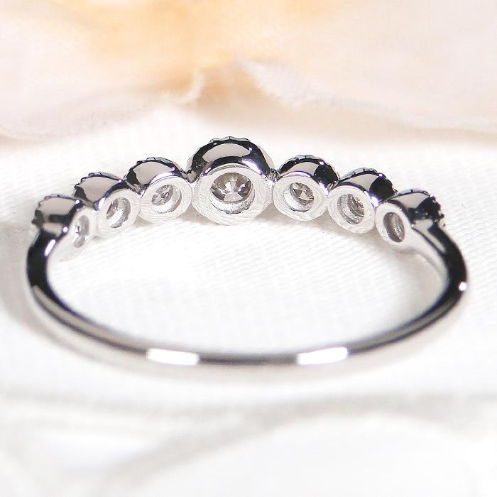 Pt900 ダイヤモンド リング 0.2ct 送料無料 レディース ジュエリー アクセサリー 指輪 プラチナ ギフト プレゼント ミル打ち クラシカル アンティーク  ber0436の画像