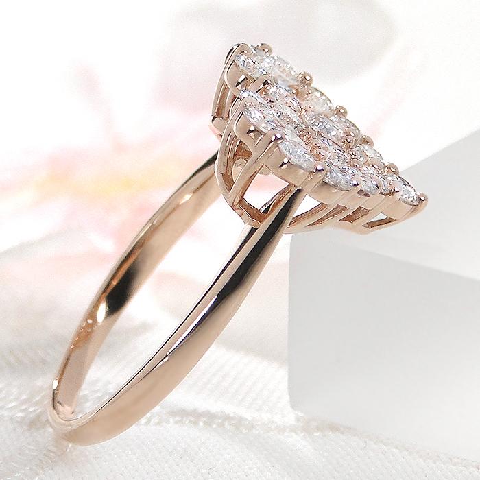 K18 YG PG 0.50ct ハートモチーフ ダイヤモンド リング  K18 イエローゴールド ピンクゴールド ダイヤ 指輪 4月 誕生石 人気 ハート pave パヴェ ber0447の画像