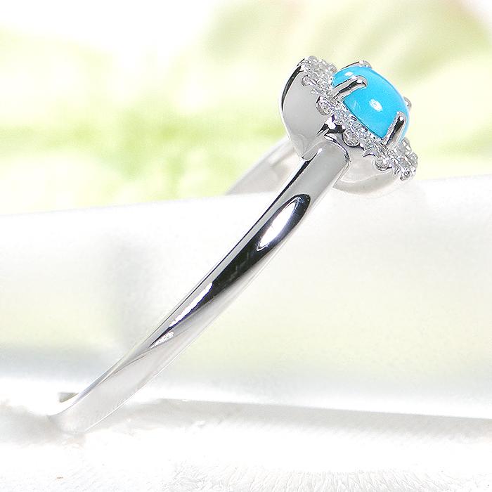 Pt900 トルコ石 ダイヤモンド リング 0.10ct 送料無料 レディース