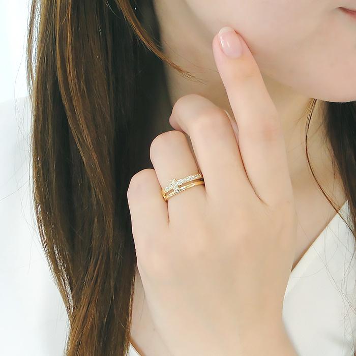 チョコフィオーレK18ピンクゴールドダイヤモンドチェーンリング0.12ct チョコフィオーレK18ピンクゴールドダイヤモンドチェーンリング0.12ct