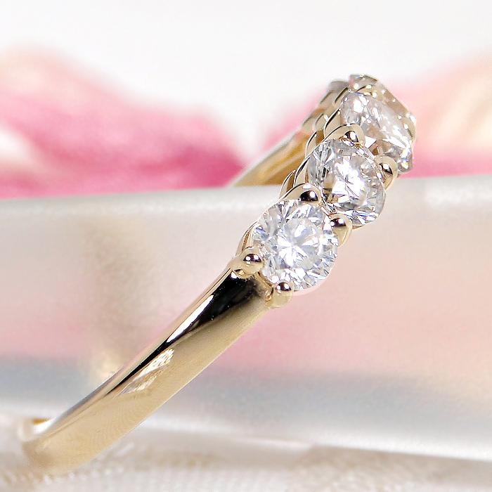 K18YG 1.0ct ダイヤモンド エタニティ リング 送料無料 品質保証書 