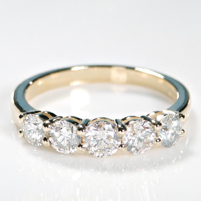 K18YG 1.0ct ダイヤモンド エタニティ リング 送料無料 品質保証書