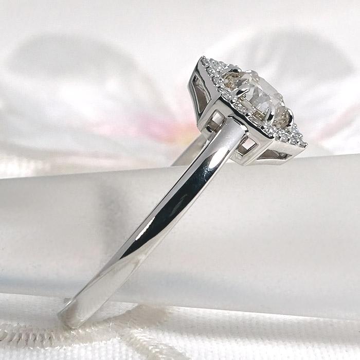 Pt900 0.60ct 六角形モチーフ ダイヤモンド リング 送料無料 ジュエリー PT プラチナ 大粒 華やか ダイヤ ダイア 4月 誕生石 ヘキサゴン 六角形 人気 ber0477の画像
