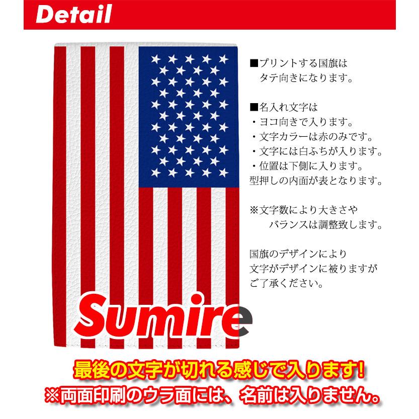 文字切れ名入れ 国旗柄 ヤーデージブックカバー 縦型 プロゴルファー