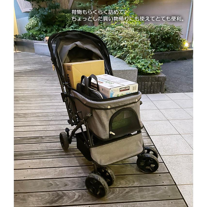 うちのペット♪ フェイス名入れ ペットカート 軽量 コンパクト 折りたたみ 小型犬 多頭 中型犬 ペットバギー 2WAY 猫 対面式_17