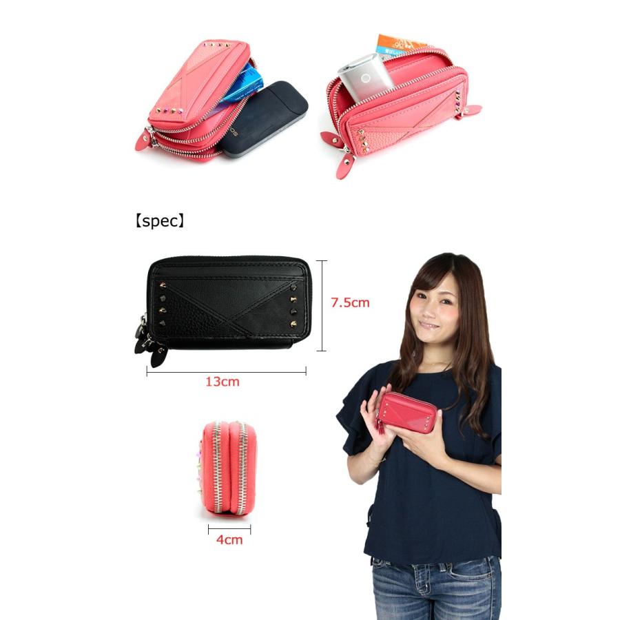 ダブルファスナーポーチ アワーグラスシリーズ (ベルトループ付