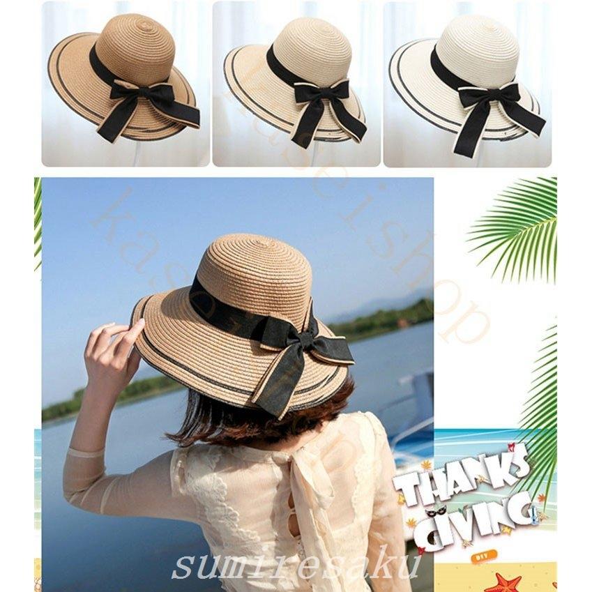 麦わら帽子帽子レディース日よけ日よけ帽子ハットつば広uvカットハットつば広紫外線対策小顔uvケアおしゃれ可愛いエレガントハット春夏秋 絶妙なデザイン