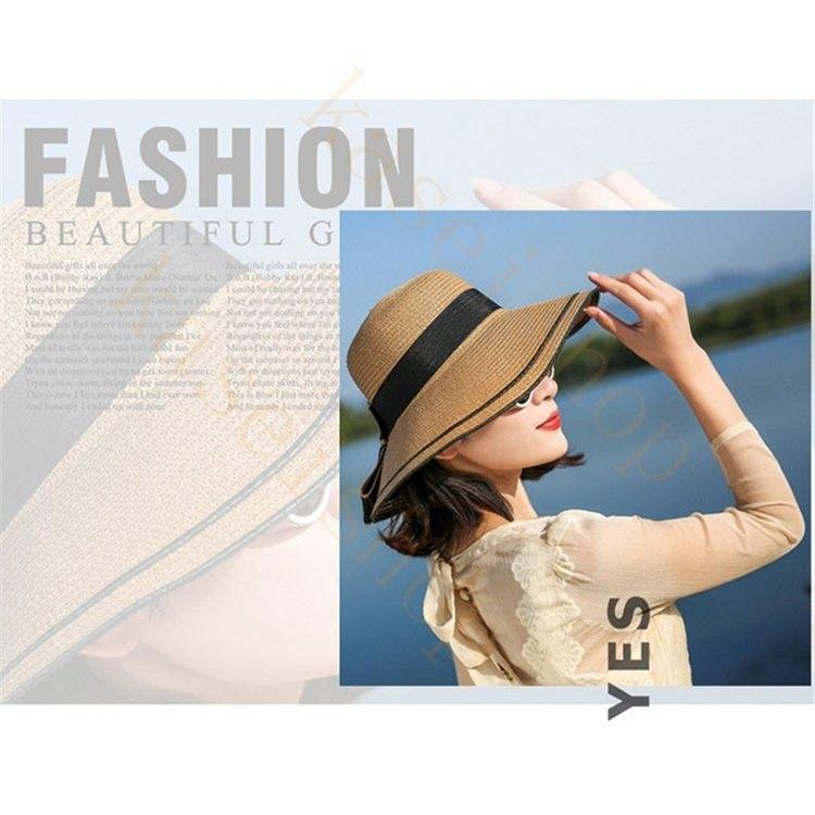 麦わら帽子帽子レディース日よけ日よけ帽子ハットつば広uvカットハットつば広紫外線対策小顔uvケアおしゃれ可愛いエレガントハット春夏秋 絶妙なデザイン