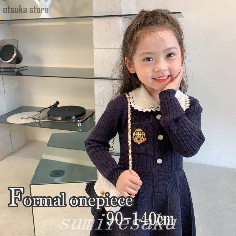 韓国子供服キッズワンピースドレスおしゃれ可愛いフォーマル女の子子供服結婚式入園式卒園式発表会長袖春秋 Elldzsli1n 子ども服 シューズ Editorialdismes Com