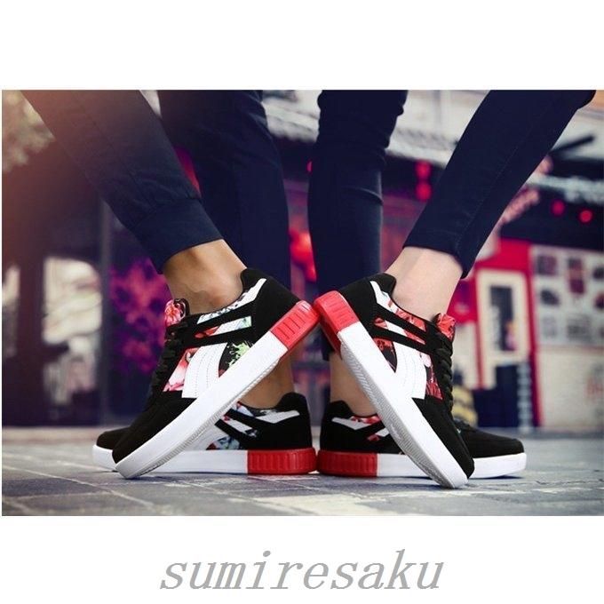 スニーカーカップルペアシューズペアお揃いランニングシューズメンズレディースファッション男女兼用韓国風オシャレ結婚記念日結 輝く高品質な