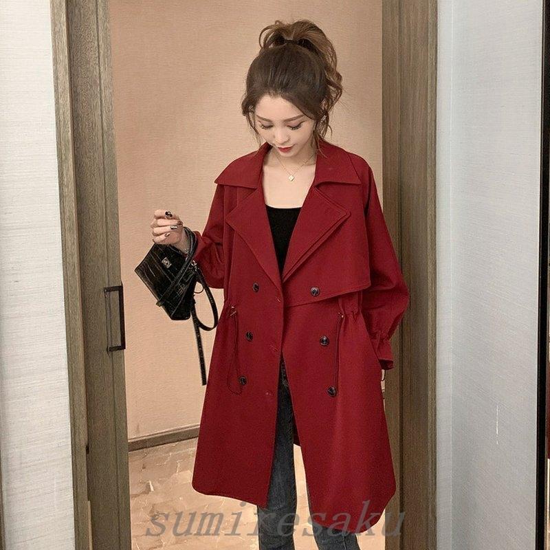 トレンチコートレディーススプリングコート22春ミドル丈アウター大きいサイズ通勤高級感上品カジュアル卒業式服母通勤長袖代30代 Hrxis1bp レディースファッション Ststephensforest Org