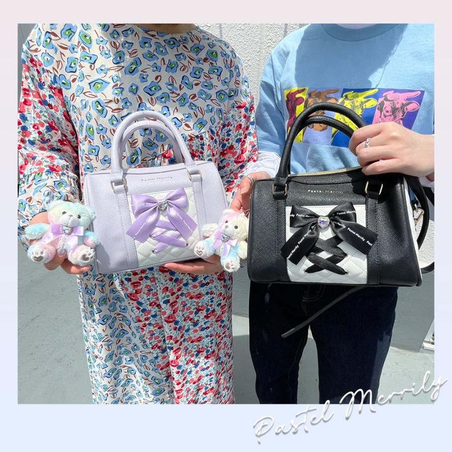Pastel Merrily合皮リボン付ミニボストン : AXCIS - 通販 - Yahoo