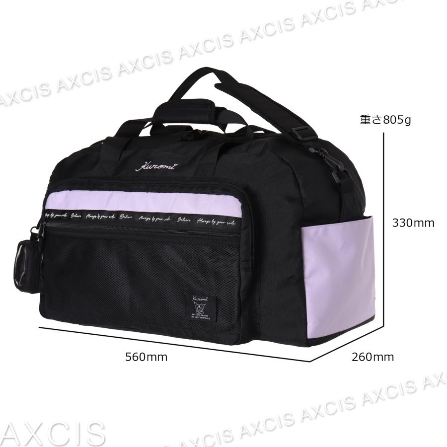 ネイビー ボストンバッグ メッシュポーチ付き トラベルボストン クロミ シナモロール ポチャッコ サンリオ