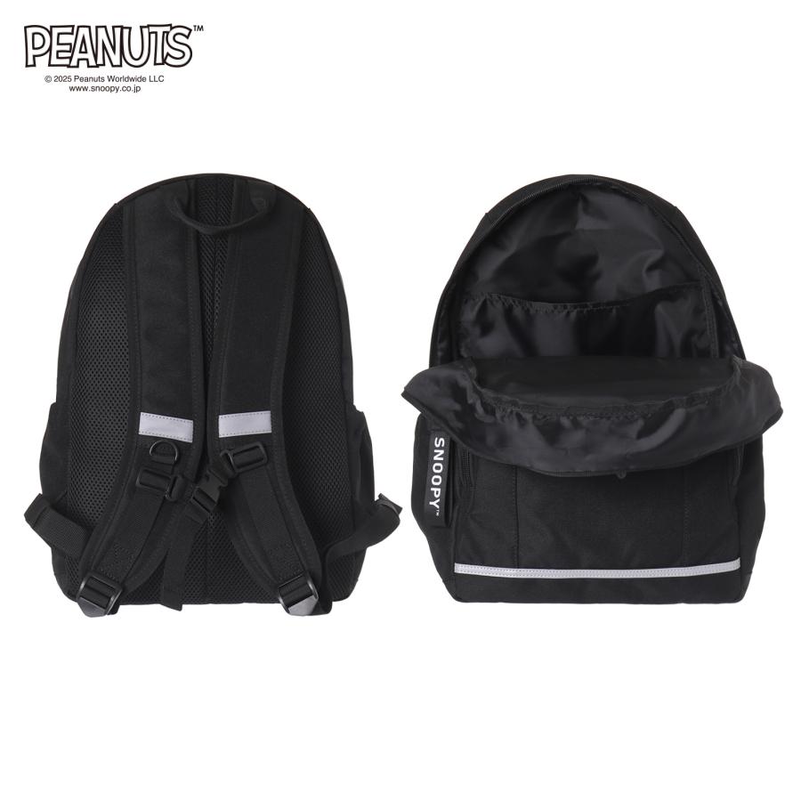 ハートポーチ付きリュック 22L 新品・未使用　ブラック SNOOPY デイパック ポリ ラバー付き PEANUTS スヌーピー リュック 通学
