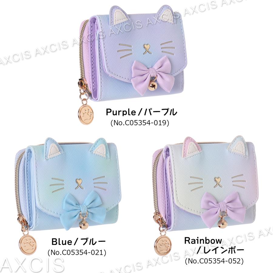 Coboca+合皮グラデネコフェイスリボンミニ財布 : AXCIS - 通販 - Yahoo
