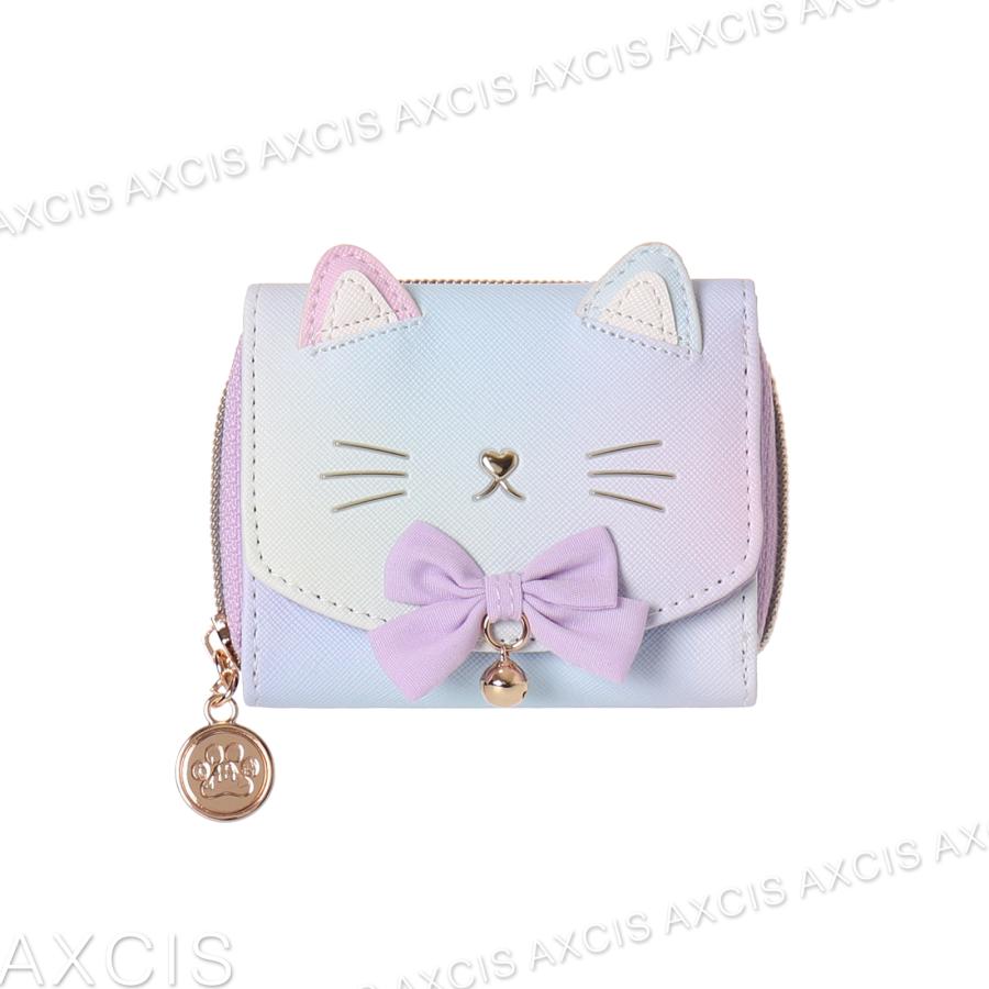 Coboca+合皮グラデネコフェイスリボンミニ財布 : AXCIS - 通販 - Yahoo
