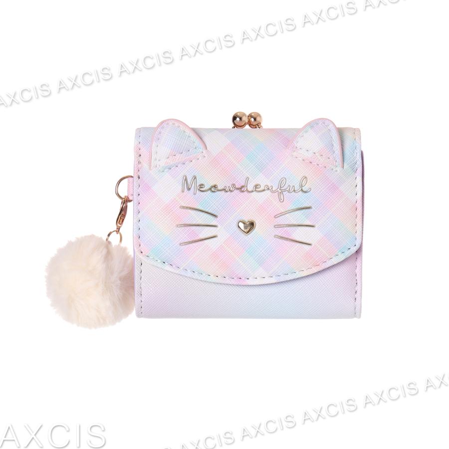 Coboca+合皮グラデチェックネコ口金ミニ財布 : AXCIS - 通販 - Yahoo