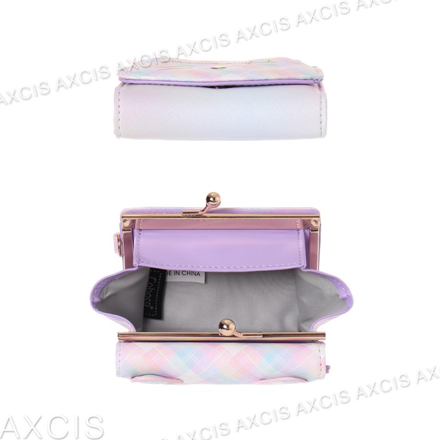 Coboca+合皮グラデチェックネコ口金ミニ財布 : AXCIS - 通販 - Yahoo