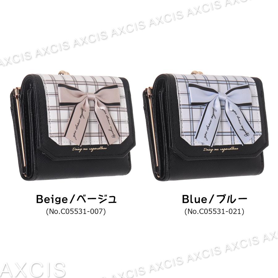 ミニ財布 チェック ロゴ リボン 口金 Coboca+合皮 : AXCIS - 通販