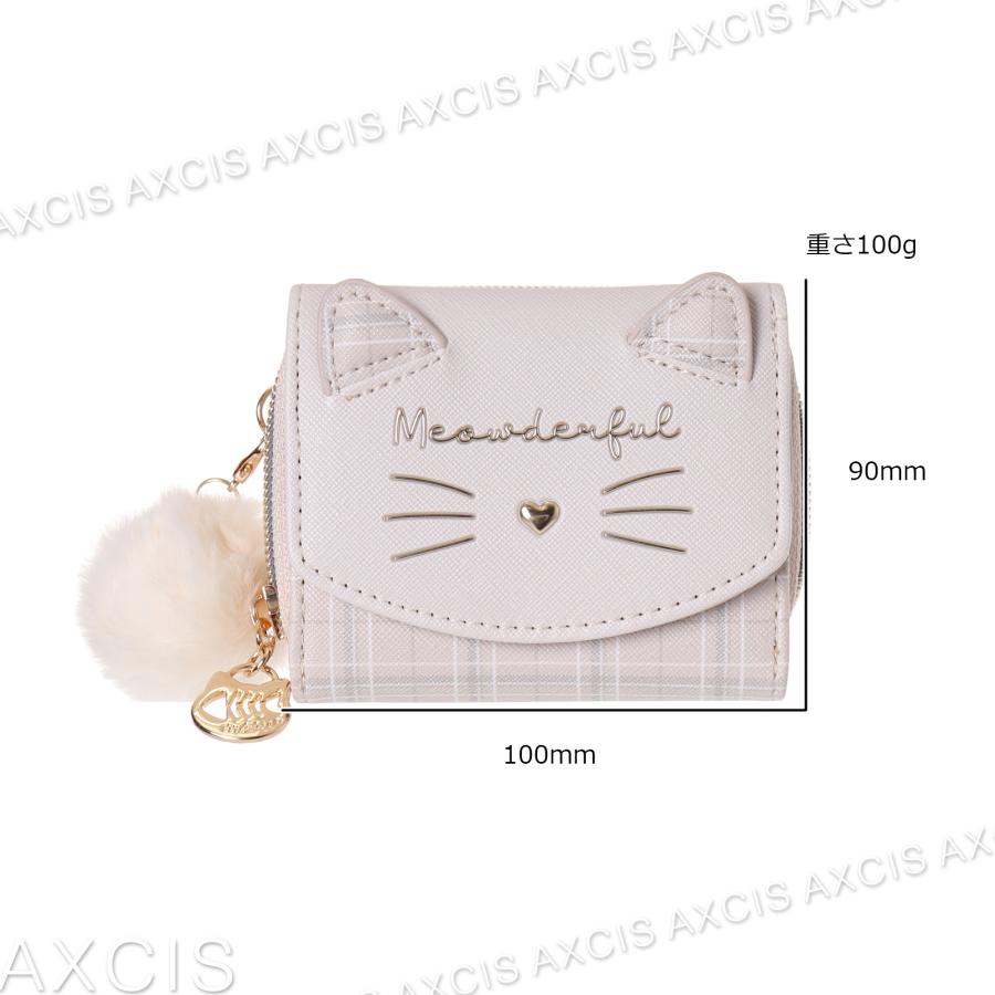 ❤【新作♪】【可愛さ×高級感♪】お洒落可愛い猫のコンパクトミニ財布♪星柄ホワイト Daisy Rico 猫 総柄 がま口 三つ折り ミニ財布 猫グッズ ねこ ネコ 猫