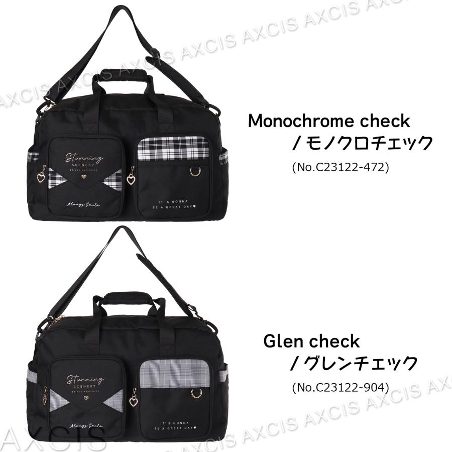 Coboca+ ポリ チェック ロゴ Wポケット トラベルボストン 40L 抗菌