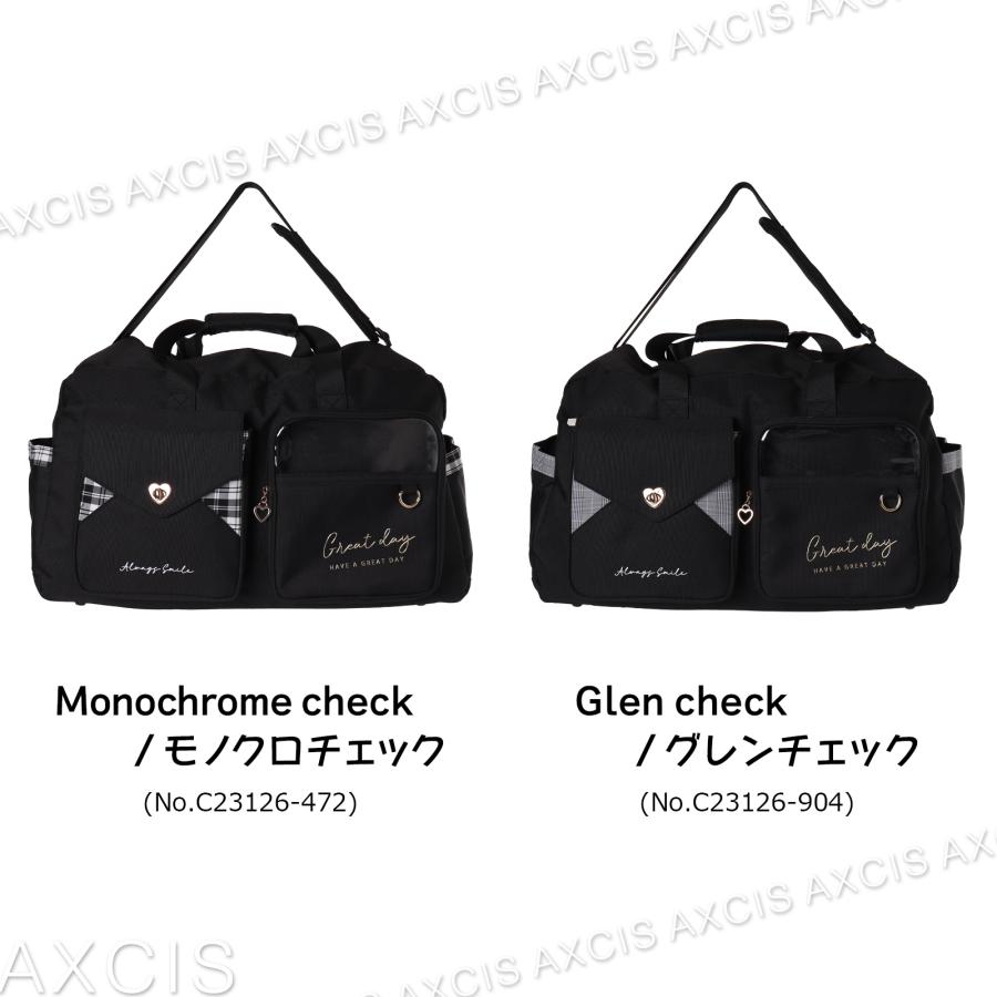 Coboca+ ポリ チェック PVC ポケット トラベル ボストン バッグ 大容量