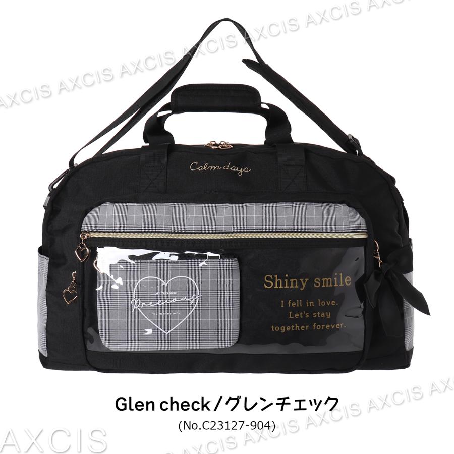 Coboca+リサイクルポリチェックポーチリボン付トラベルボストン