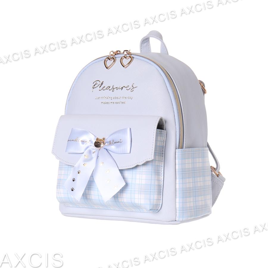 ミニデイパック ネコ金具リボン チェック 合皮 Coboca+ : AXCIS - 通販