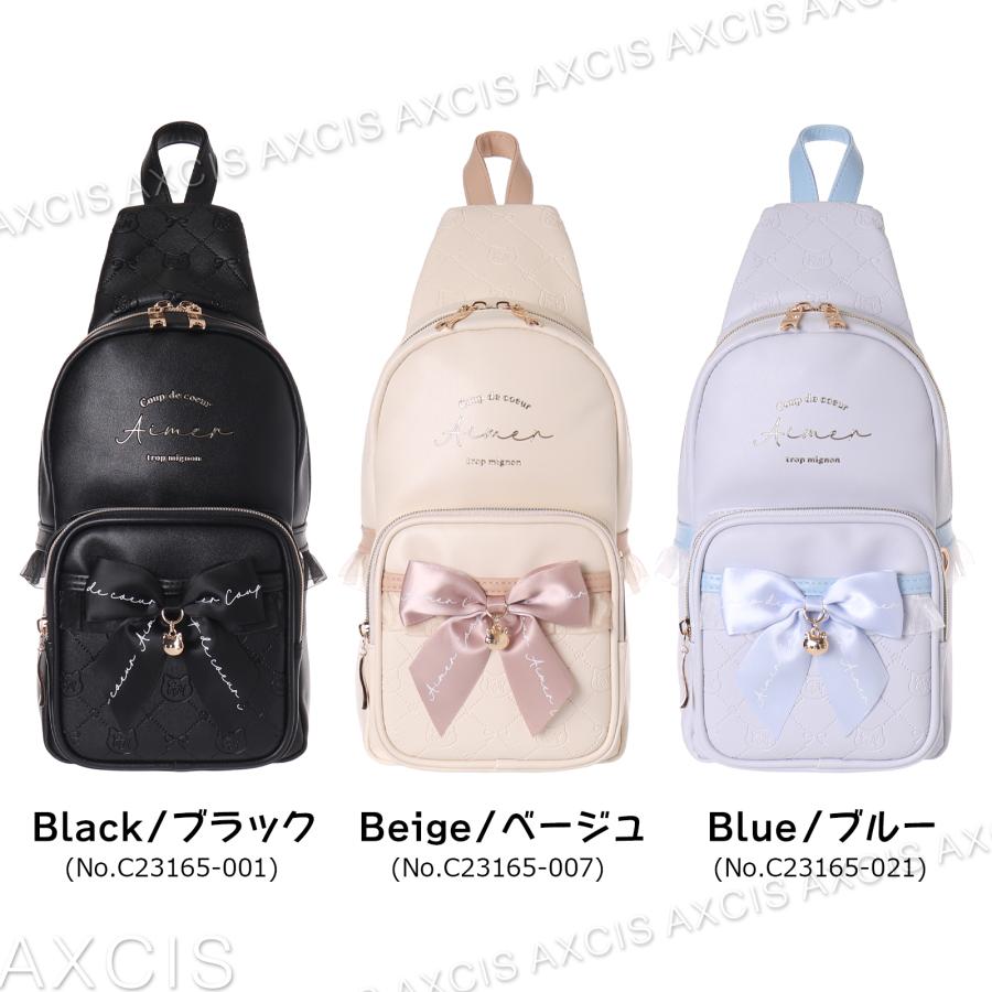 ボディバッグ ネコ モノグラム フリルリボン 合皮 Coboca+ : AXCIS