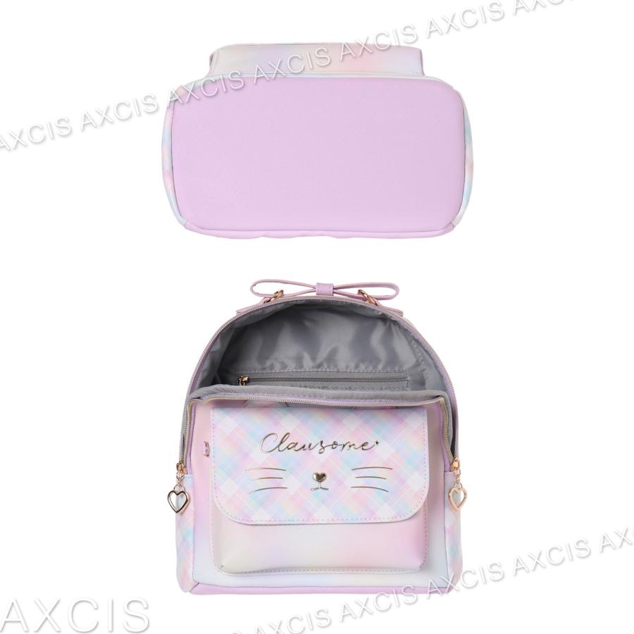 Coboca+合皮グラデチェックネコミミチャーム付ミニデイパック