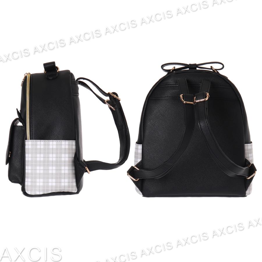 ミニデイパック ネコ 猫 ネコミミ チェック 合皮 Coboca+ : AXCIS