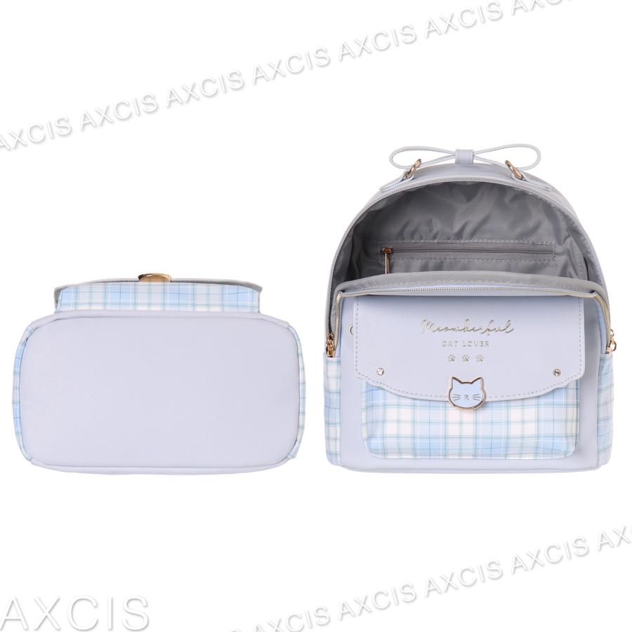 ミニデイパック チェック ネコホック チャーム Coboca+ 合皮 : AXCIS