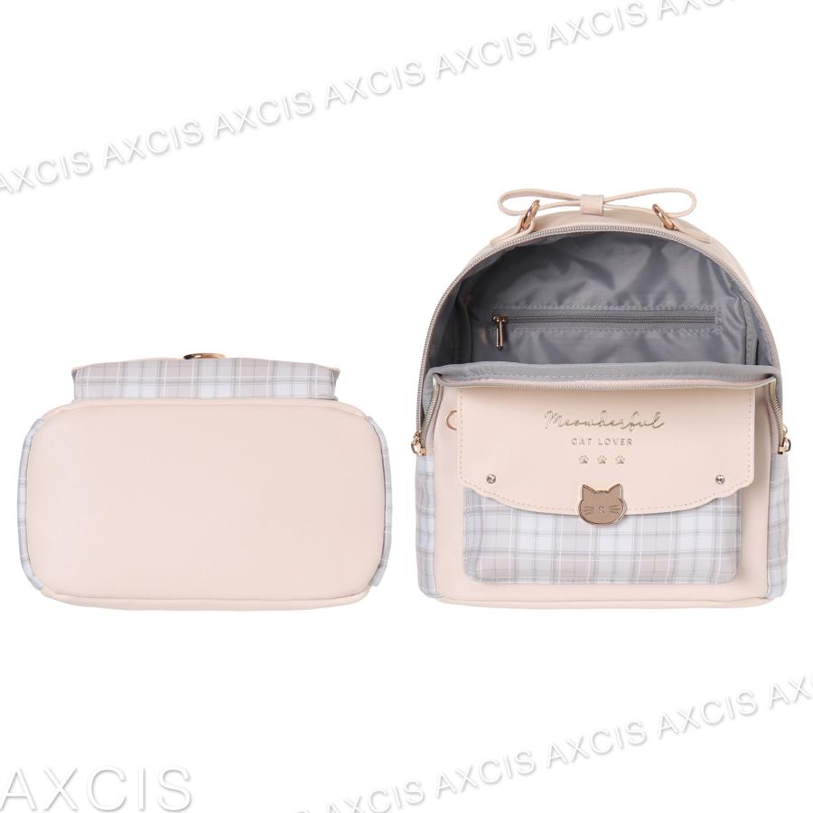 ミニデイパック チェック ネコホック チャーム Coboca+ 合皮 : AXCIS