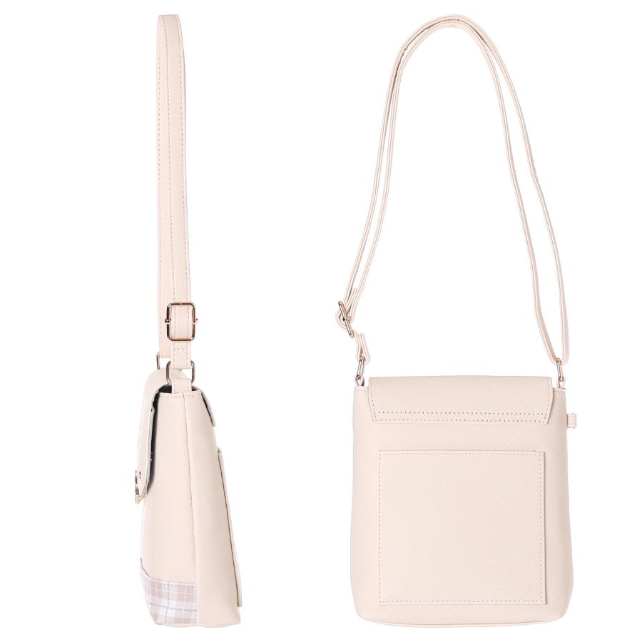 ミニショルダー シマエナガ 縦型 ホック チェック 合皮 Coboca+