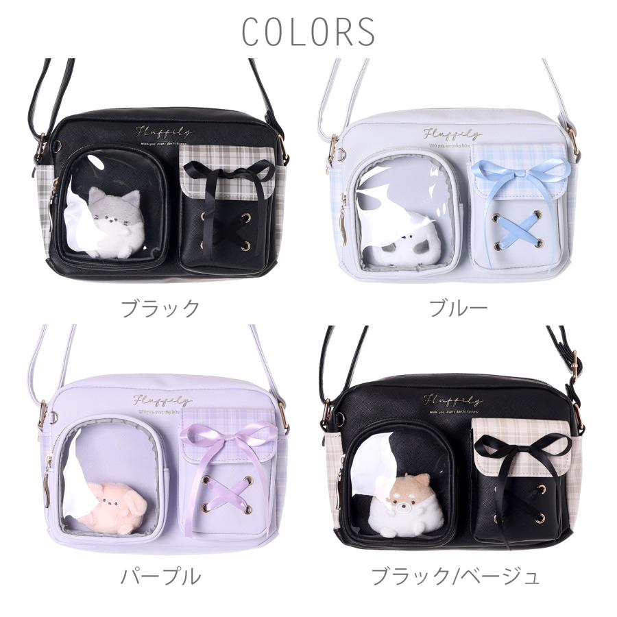 ショルダー ぷくぴと 2ポケット チェック 合皮 Coboca+ : AXCIS