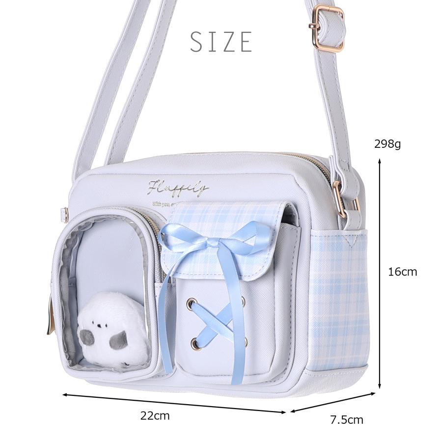 ショルダー ぷくぴと 2ポケット チェック 合皮 Coboca+ : AXCIS