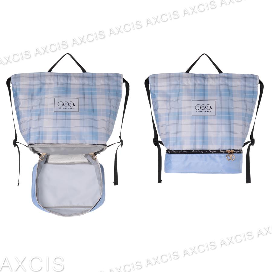 ナップサック 2層式 シマエナガ チェック ポリ Coboca+ : AXCIS