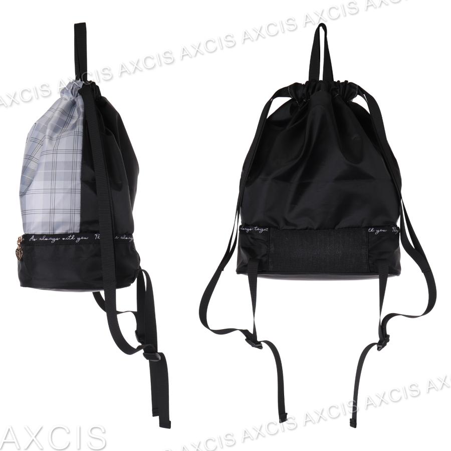 ナップサック　リュックサック　編み物　ブラック ナップザック ナップサック リュックサック[品番：TOPW0000693
