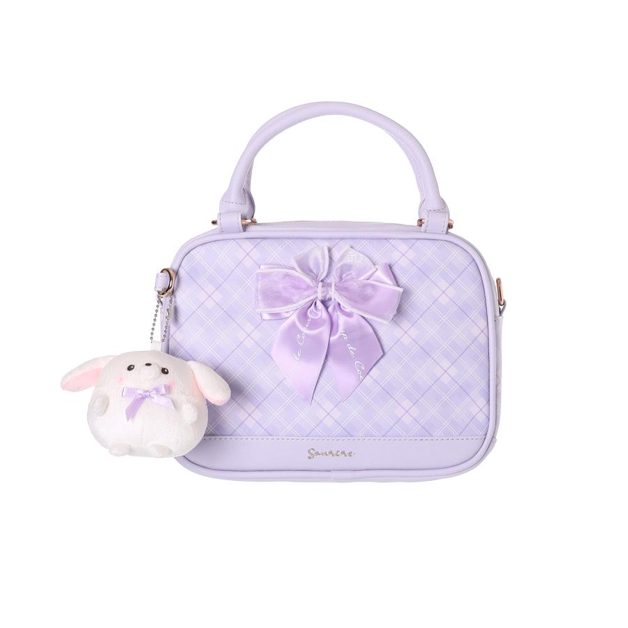 ショルダー 2WAY うさぎ チャーム チェック リボン 合皮 Coboca+