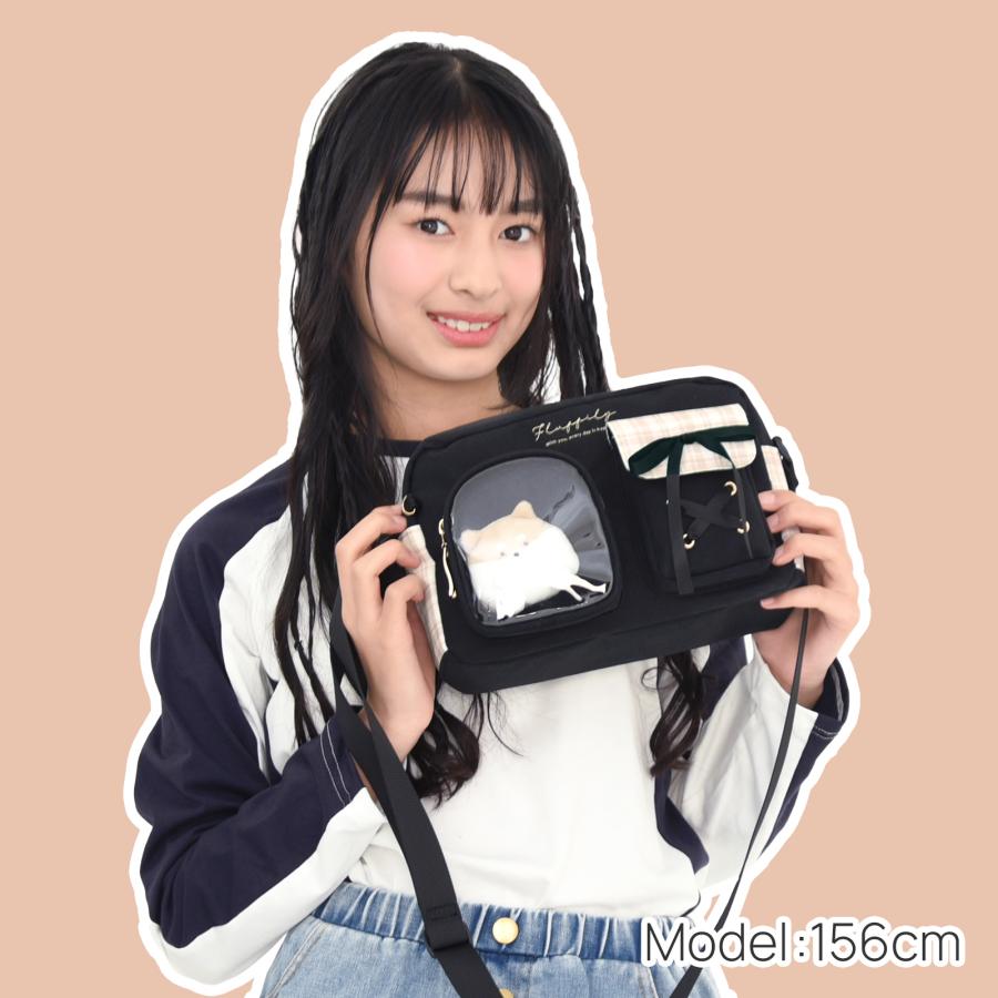 ポリチェック ショルダーバッグ 2ポケット ぷくぴと レディース 軽量