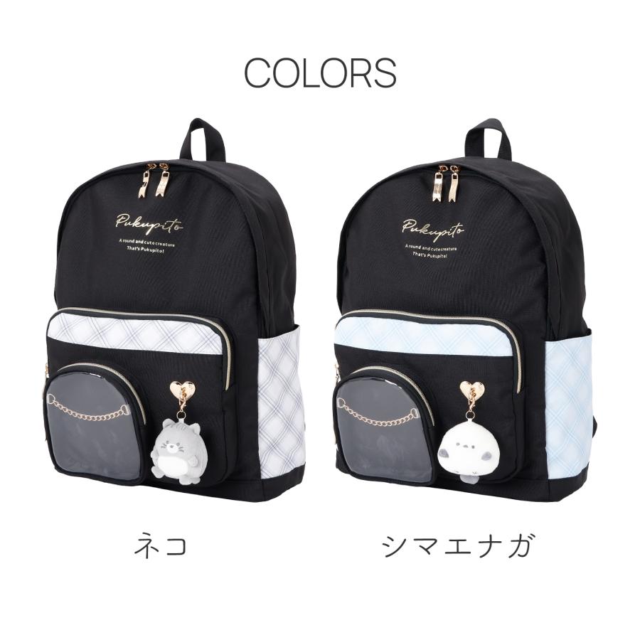 ぷくぴと チェック柄 デイパック ポリエステル リュック 女の子