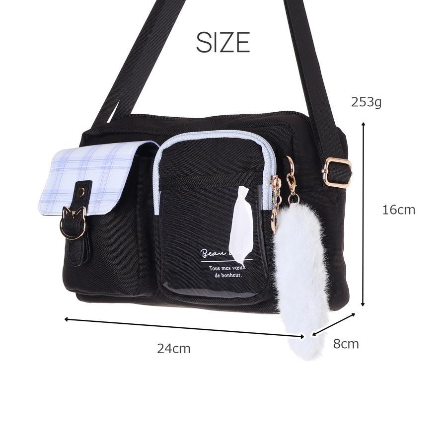 Coboca+ ネコバックル クリアポケット ショルダーバッグ 斜めがけ 透明