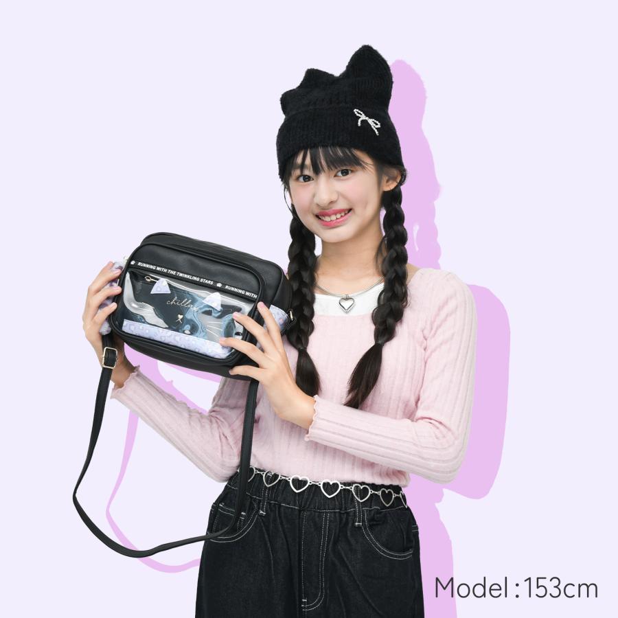 ヒョウ柄 ポーチ付 ショルダーバッグ 合皮 PVC レディースバッグ