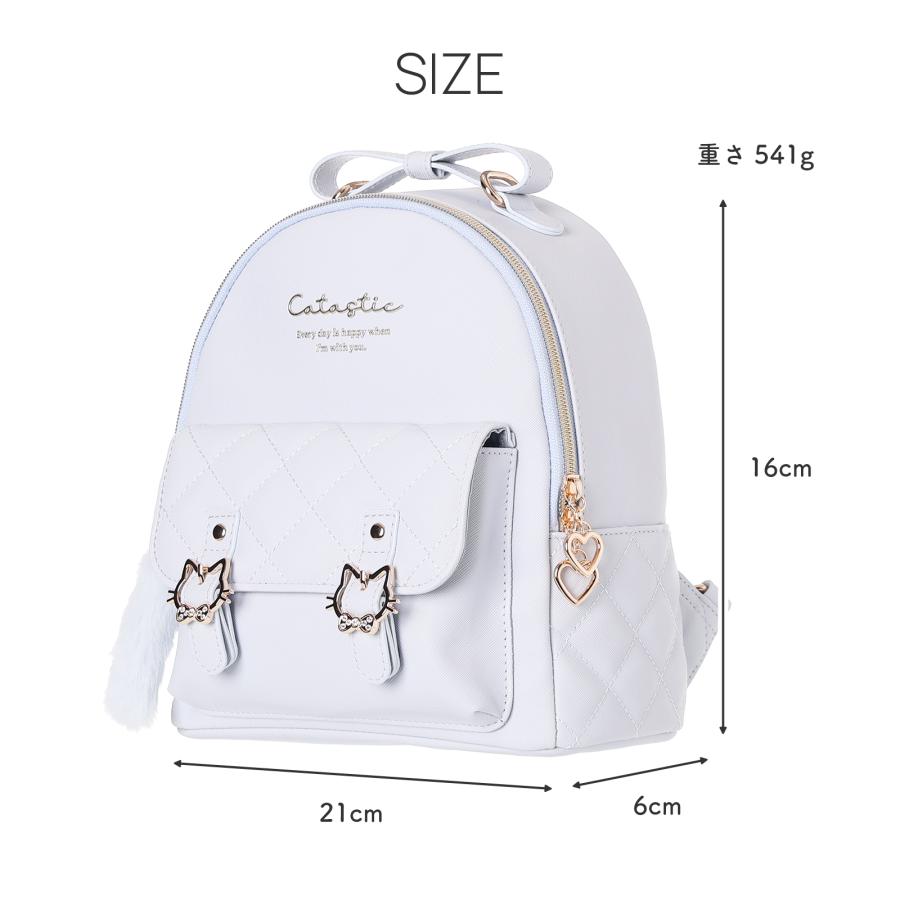 ネコバックル ミニデイパック リュック レディース かわいい キルト 合