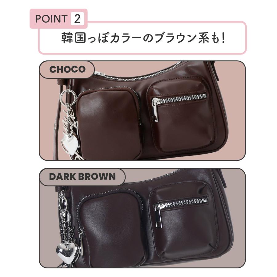 ダブルポケット バッグ ミニバッグ 2ポケット シンプル 大人かわいい
