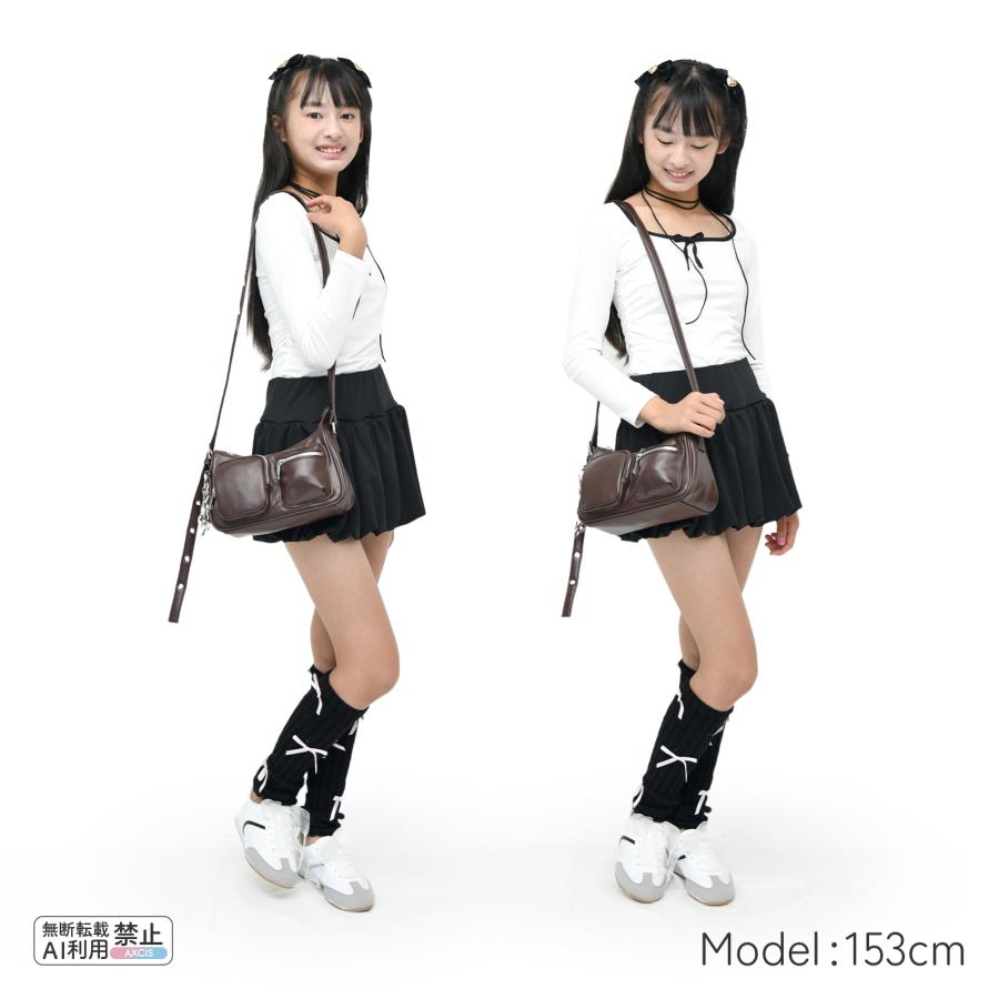 黒 上品 韓国 シンプル 大人かわいい ダブルポケット バッグ ミニバッグ 2ポケット シンプル 大人かわいい